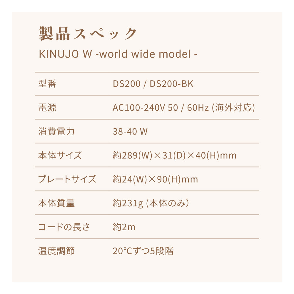 KINUJO キヌージョ W -worldwidemodel-